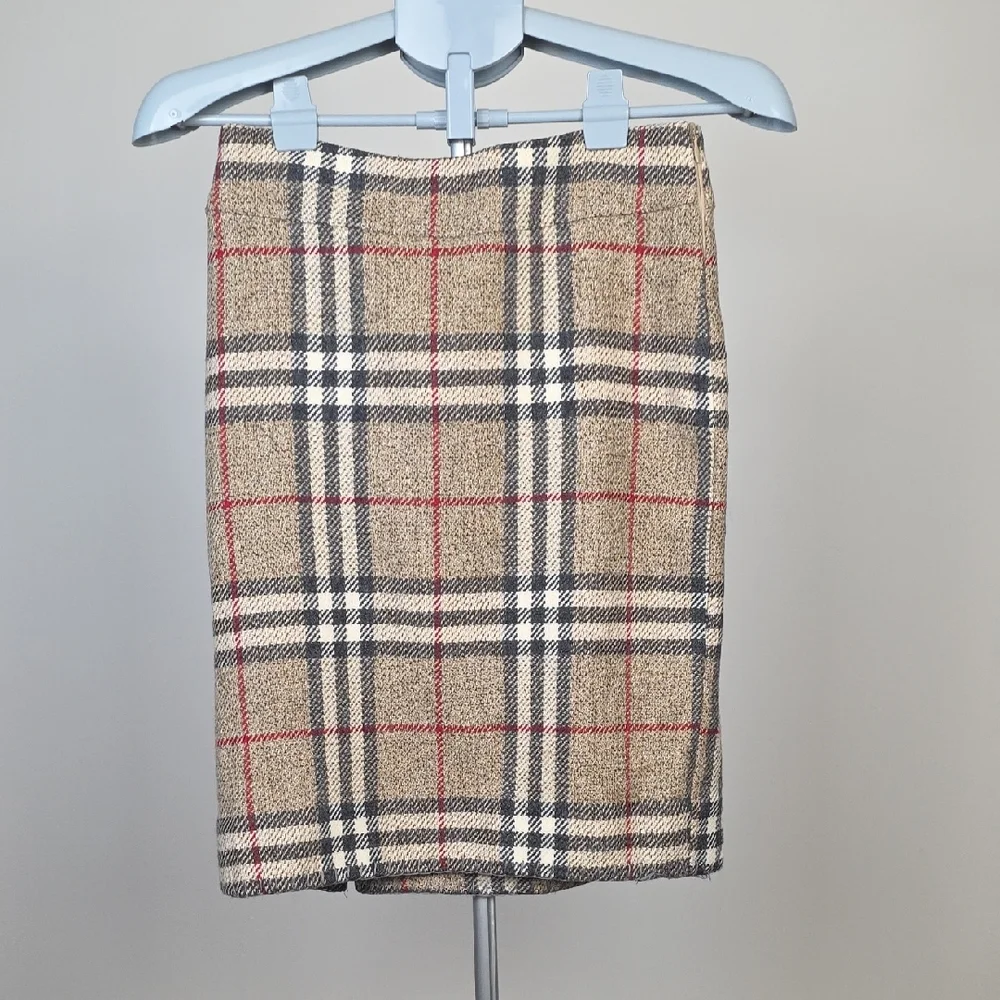 Burberry London Vintage Wool Skirt โ Beige Nova Check โ Made in Italy - S - Picture 6 of 13
